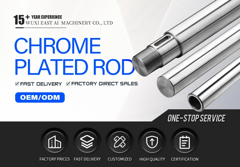 High Precision Customizable 12mm 15mm 20mm Round Linear Hard Chrome Plated Rod Shaft Chromed Bar Rod