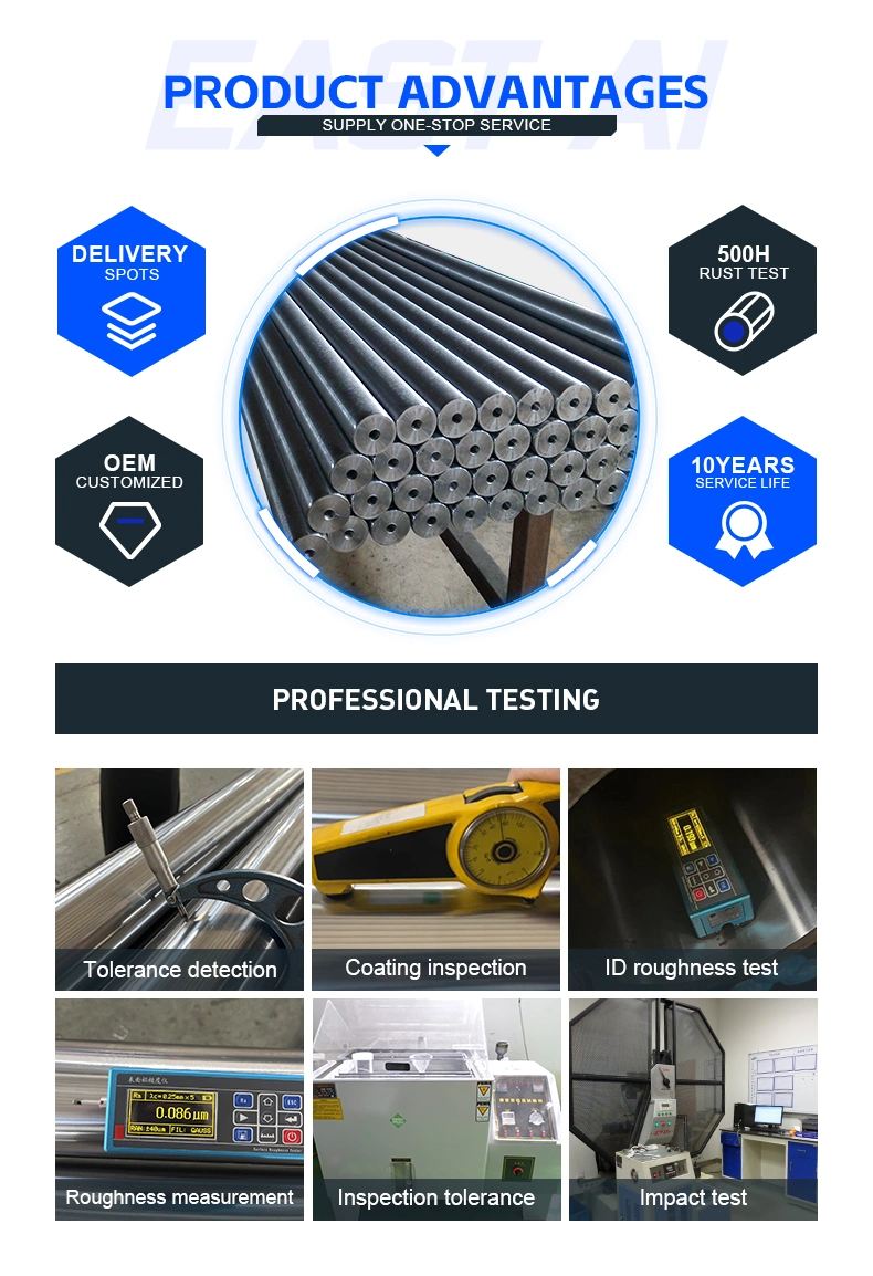 ISO9001 2015 Verified Precision F7 Tolerance Hard Chromed Bars Piston Rod